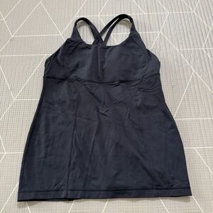 Lululemon Energy Tank Top Size 10 Black LW1D17S Strappy Mesh